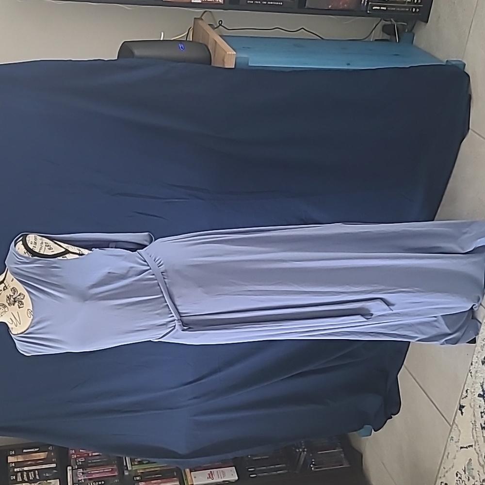 Dusty Blue NWT White House Black Market Maxi Dress with beautiful back detail.